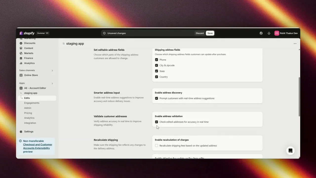 Illustration: self-service shipping address changes on Shopify reducing cancellations