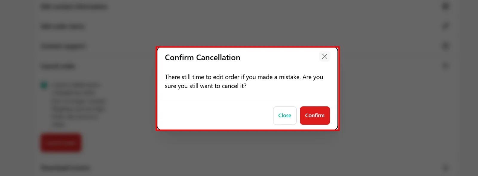 Cancellation View