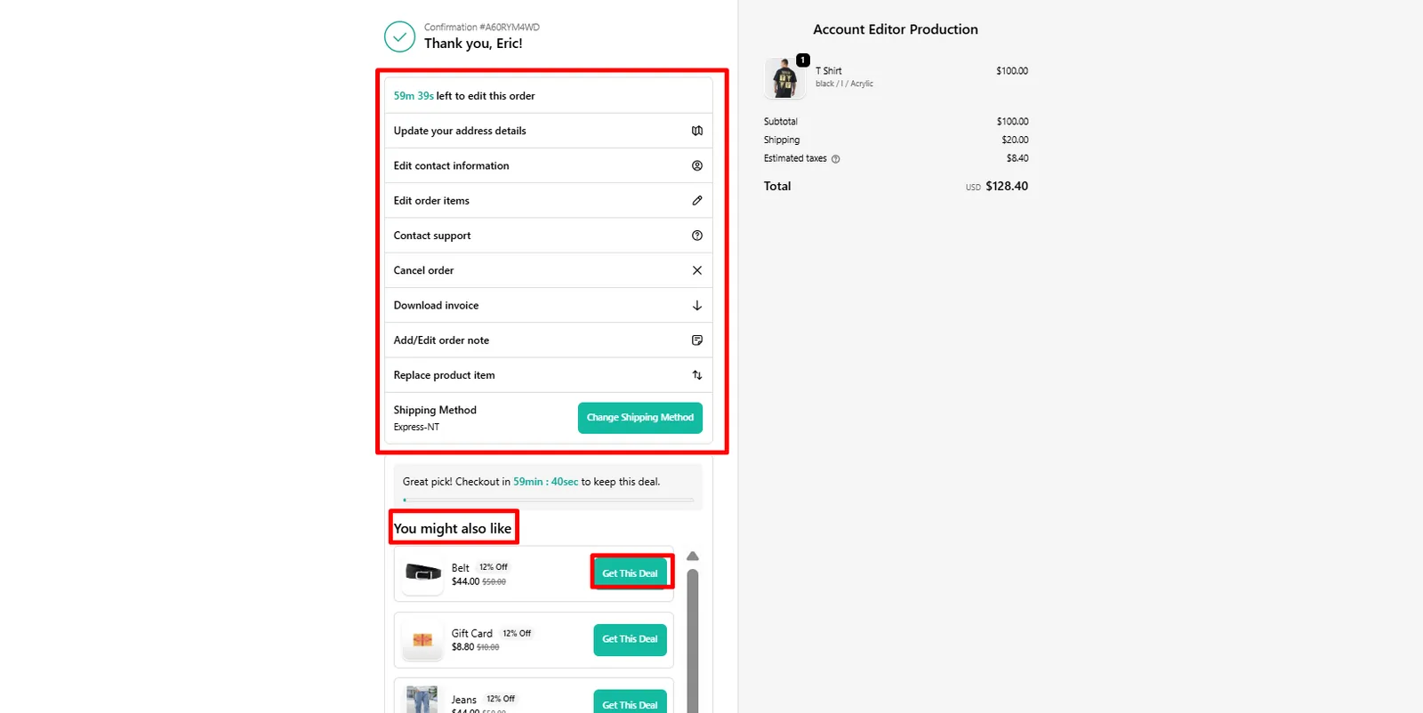 Editing Block On Thank You Page