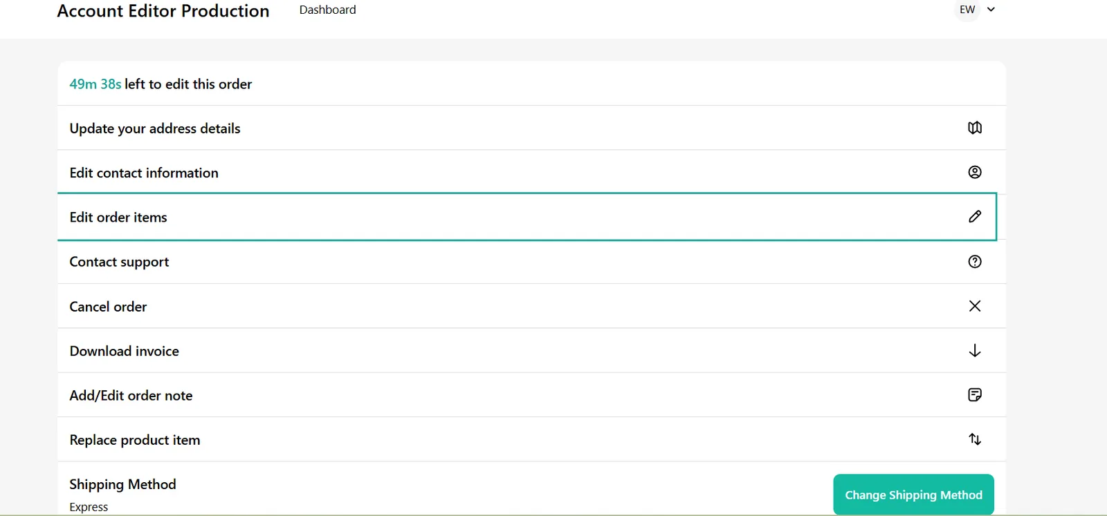 Order Status Page