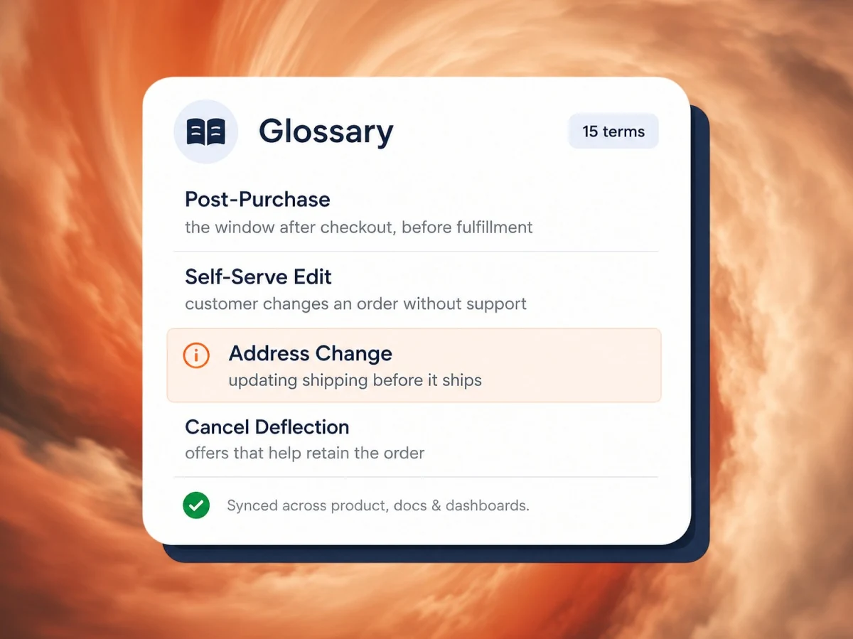 Post-purchase glossary illustration